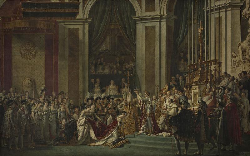 Le Sacre de Napoléon par Jacques-Louis David au Louvre, une scène grandiose du couronnement impérial de 1804